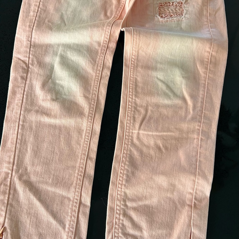 Desigual Light Pink/Peach Cropped Jeans